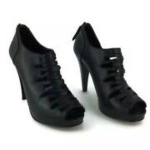 Calvin Klein "Rain S Nappa" Black Leather Booties Size 9.5